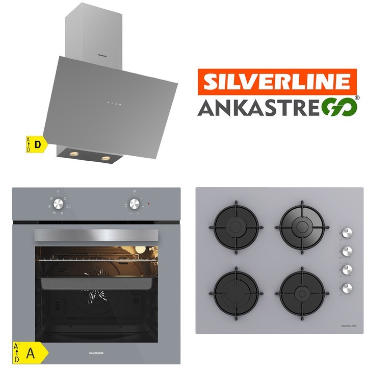 Silverline BO65E1S01 - CS5349S01 - 3481 Flam Gri Ankastre Set