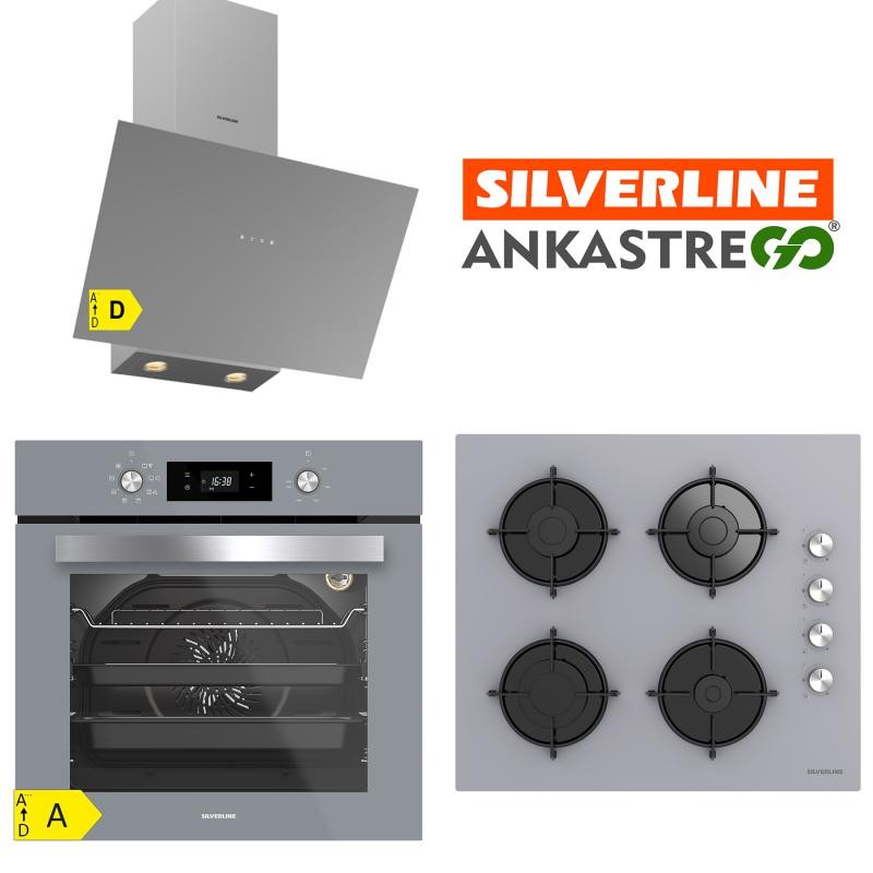 Silverline BO6504S01 - CS5349S01 - 3481 Flam Gri Ankastre Set