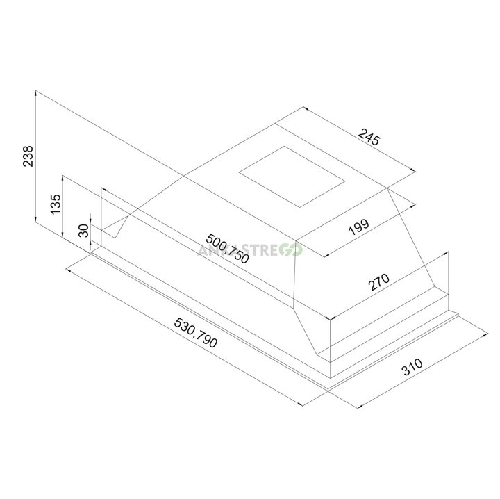 Silverline Astec 1170 90’lık Gömme Aspiratör Inox