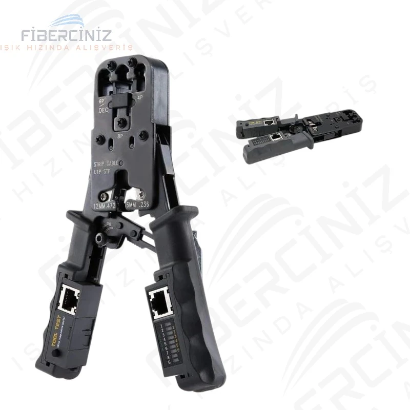 RJ45 RJ12 RJ11 Kablo Test Cihazı Ve Sıkma Pensesi