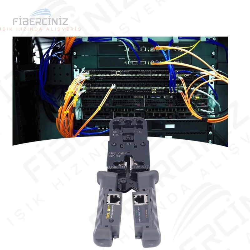 RJ45 RJ12 RJ11 Kablo Test Cihazı Ve Sıkma Pensesi