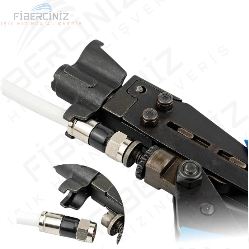 RG-6 Siyah Sıkmalı Tip F Konnektör (50'li Paket)