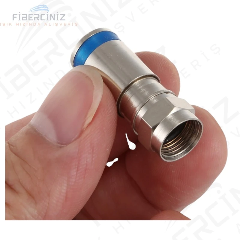 RG-6 Gümüş Sıkmalı Tip F Konnektör (50'li Paket)