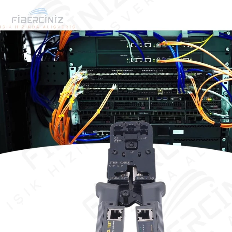 RJ45 RJ12 RJ11 Kablo Test Cihazı Ve Sıkma Pensesi