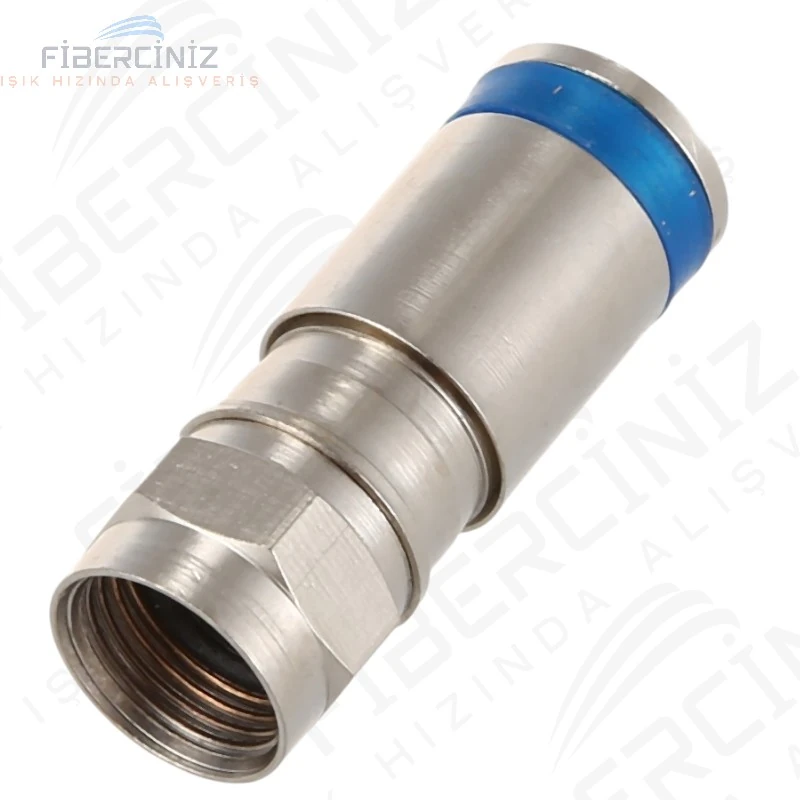 RG-6 Gümüş Sıkmalı Tip F Konnektör (50'li Paket)