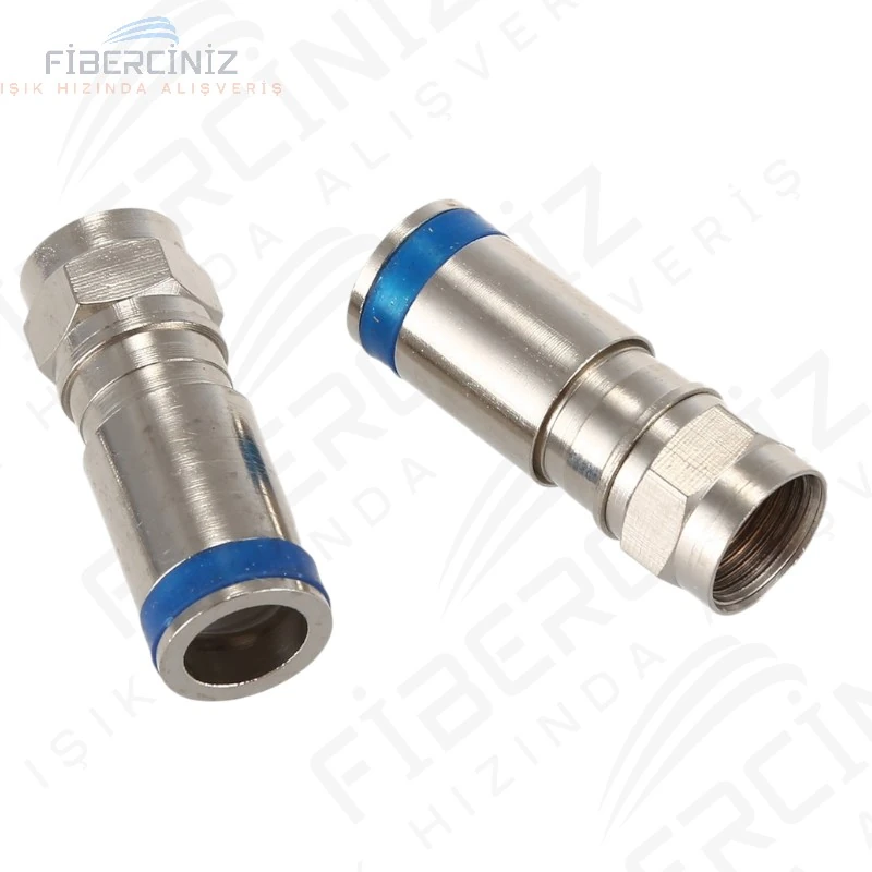 RG-6 Gümüş Sıkmalı Tip F Konnektör (50'li Paket)