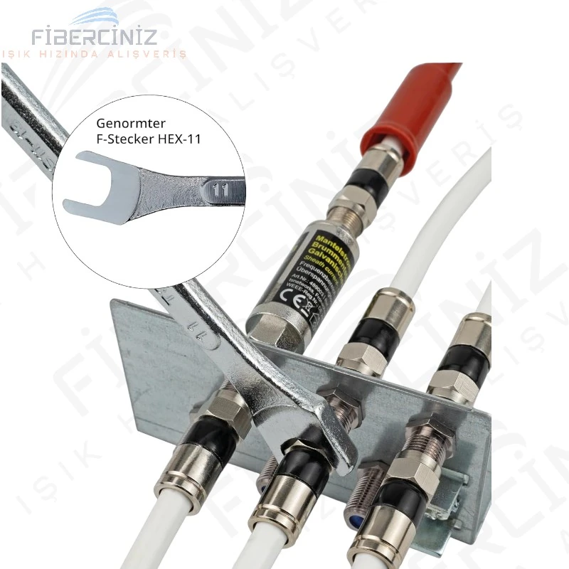 RG-6 Siyah Sıkmalı Tip F Konnektör (50'li Paket)