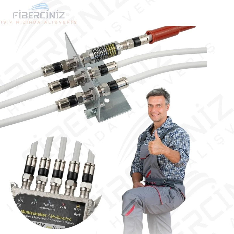 RG-6 Siyah Sıkmalı Tip F Konnektör (50'li Paket)