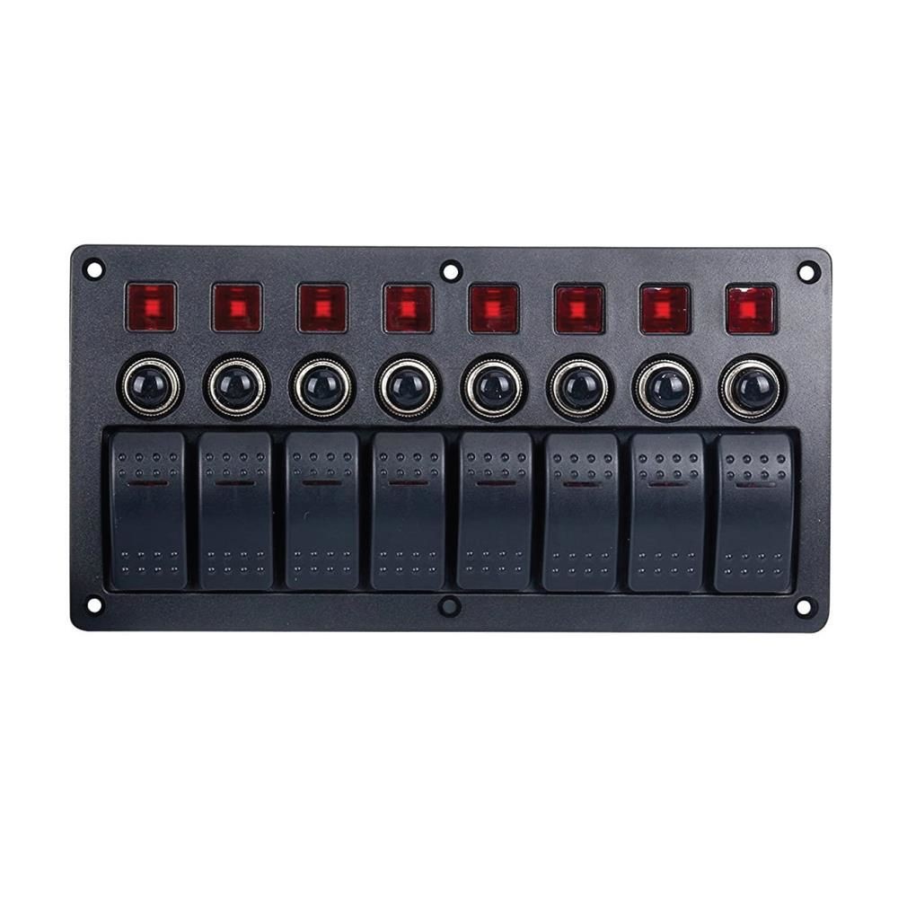 Bfy 8-Piece Switch Panel with Automatic Fuse and Light