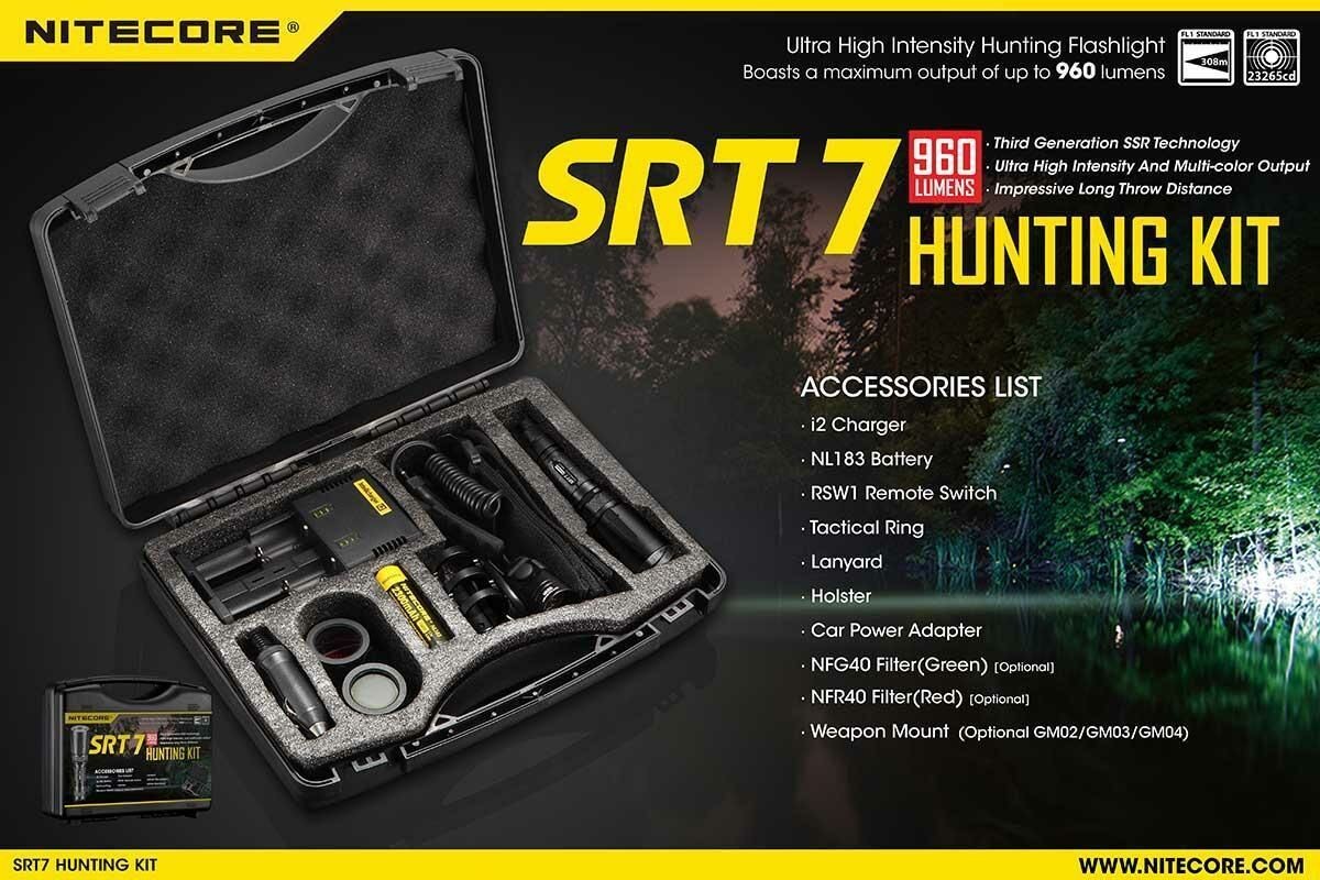 NITECORE SRT7 960 LUM FLASHLIGHT SET (CHARGING + STAND)