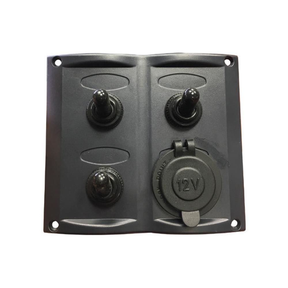 Bfy 3-way Switch Panel with Cigarette Lighter Socket 95X105Mm