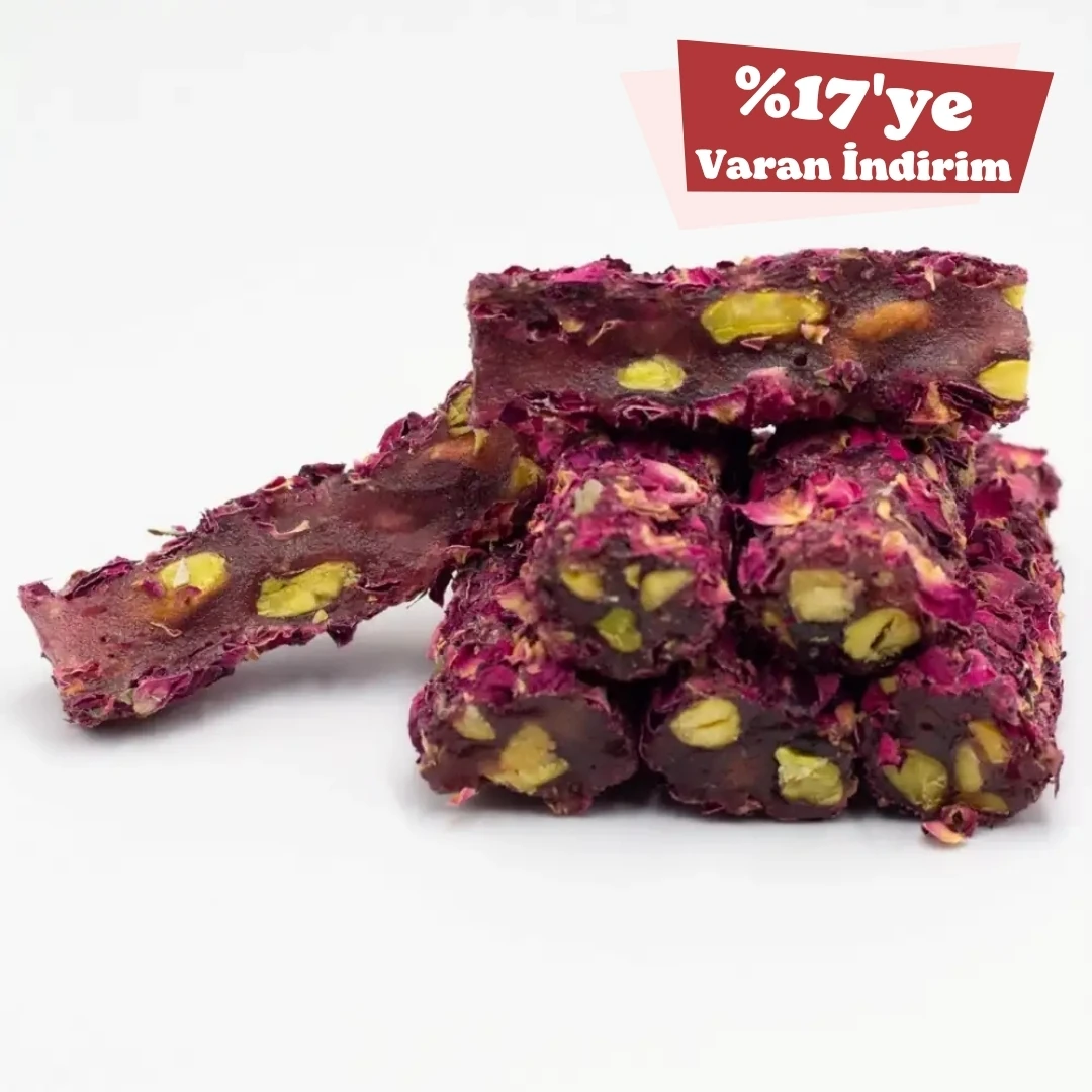 Gülyaprak Kaplamalı Fıstıklı Parmak Lokum