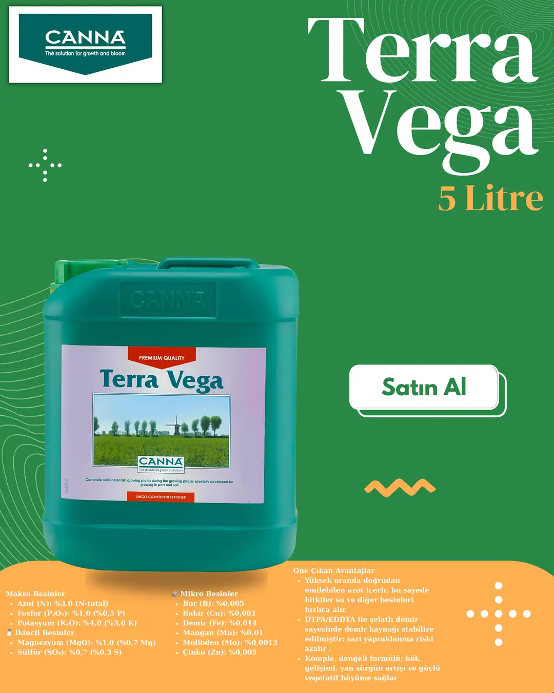 Canna Terra Vega 5L - Fertilizzante Per Fase Di Crescita | Per Coltivazione Indoor E Outdoor - Foto 12
