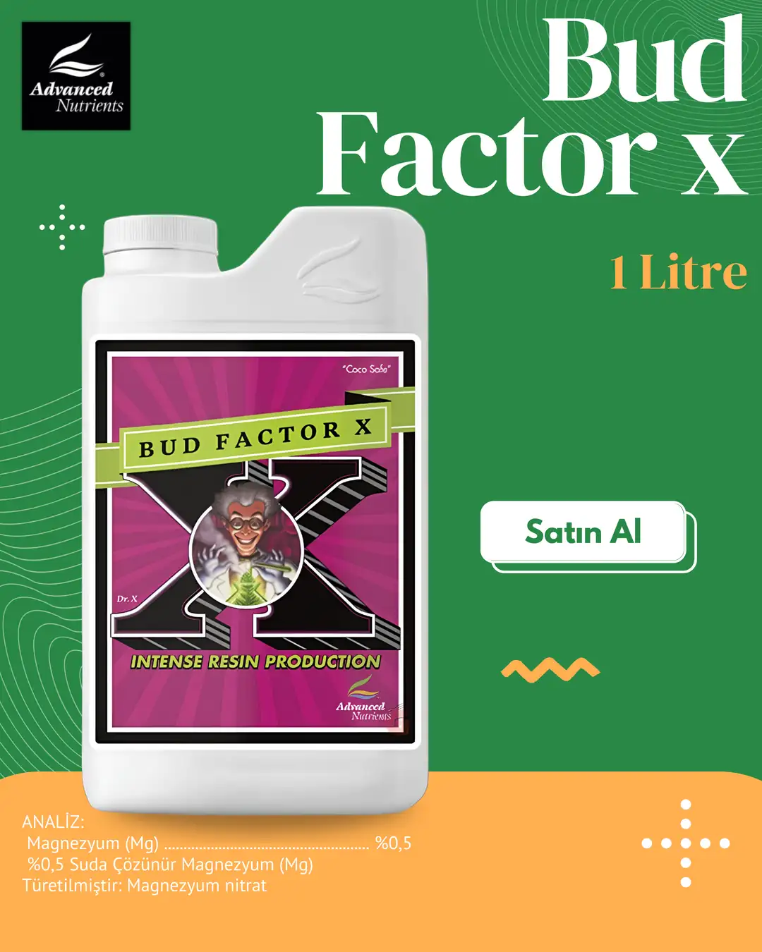 Bud Factor X 1 Litre - Çiçeklenme ve Aroma Artırıcı Advanced Nutrients