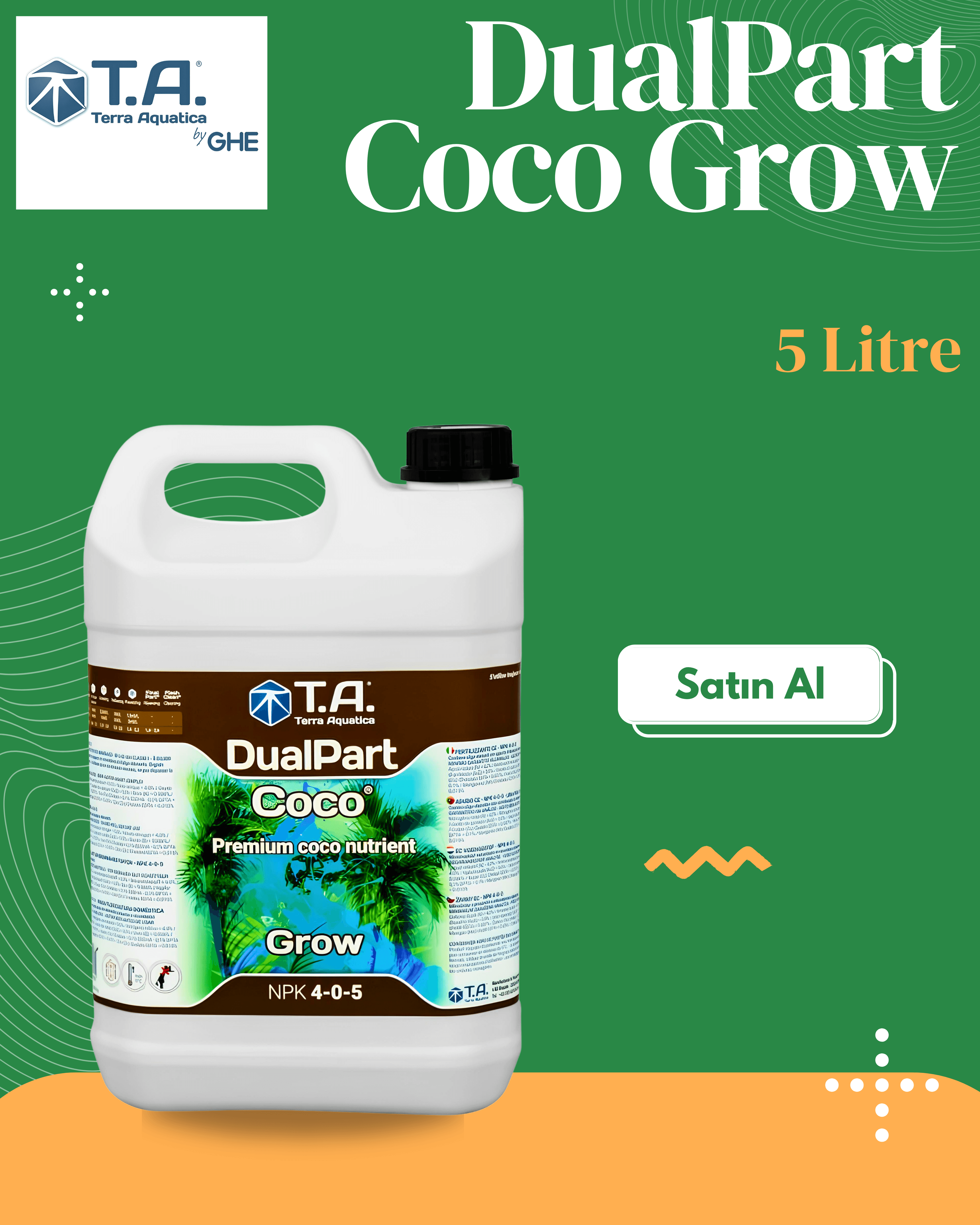T.A (GHE) - DualPart Coco Grow 5 Litre