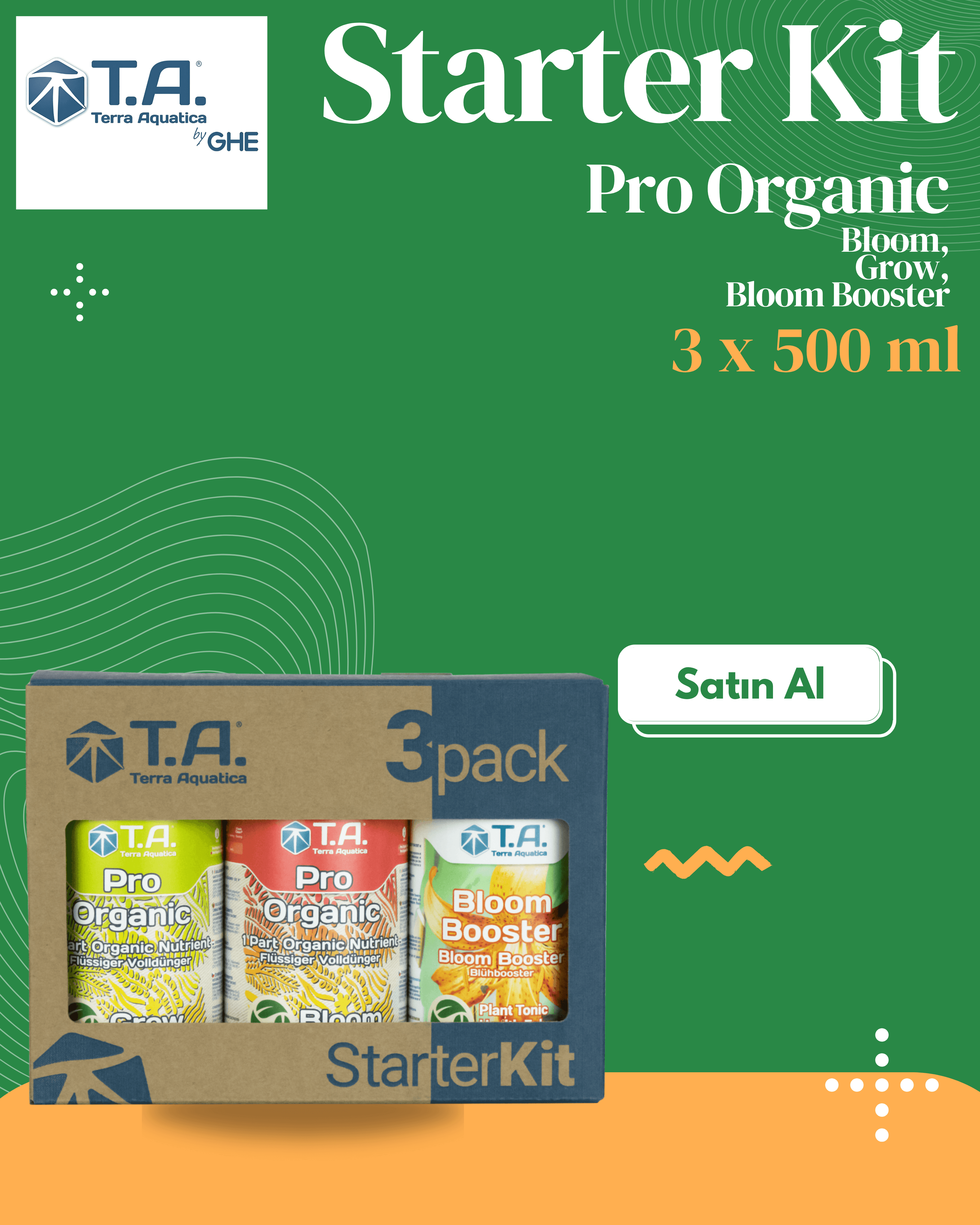 T.A (GHE) - Pro Organic Starter Kit & Bloom Booster 3x500 mL