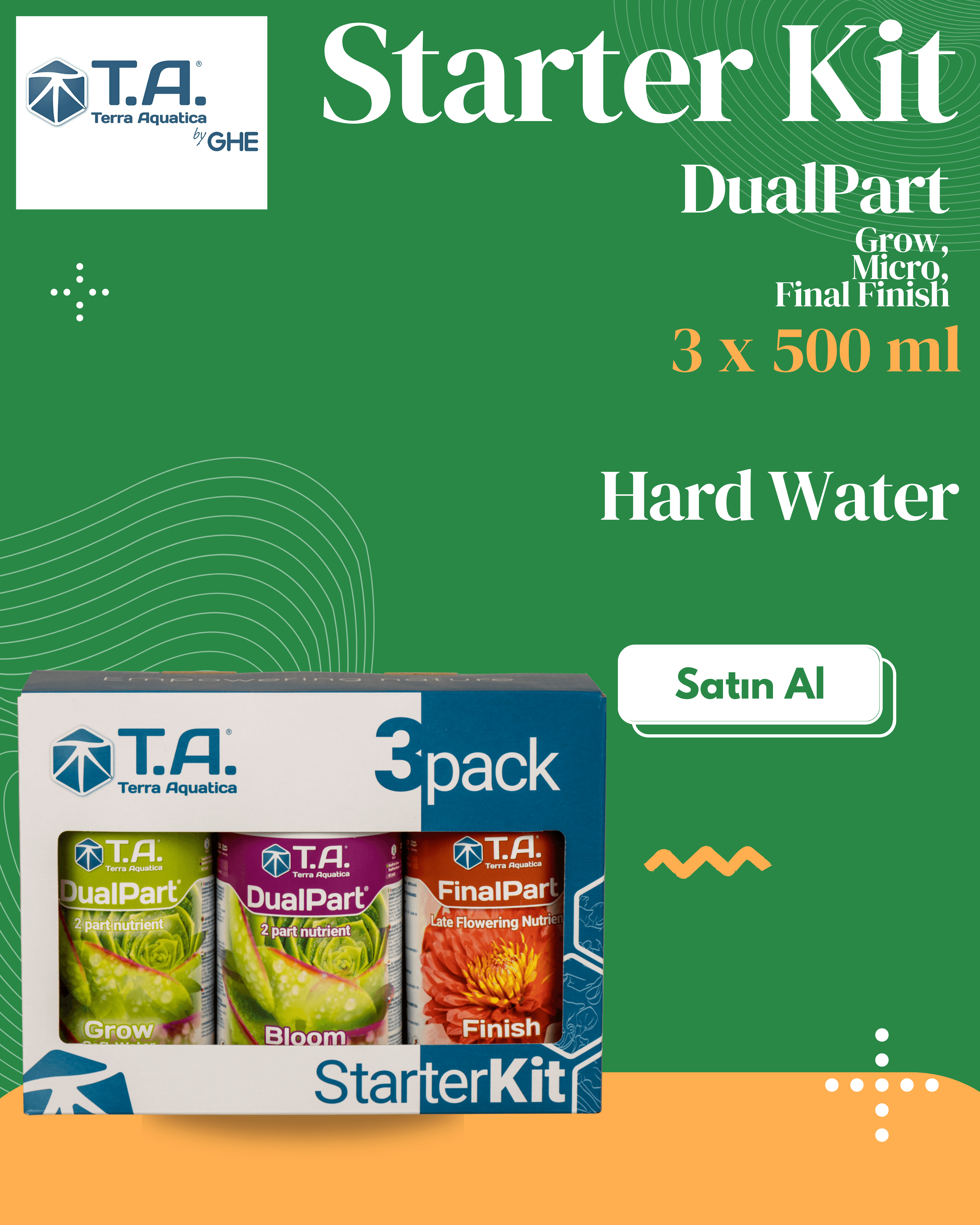 T.A (GHE) - Dualpart + Finish(Ripen) Hard Water Starter Kit 3x500 mL