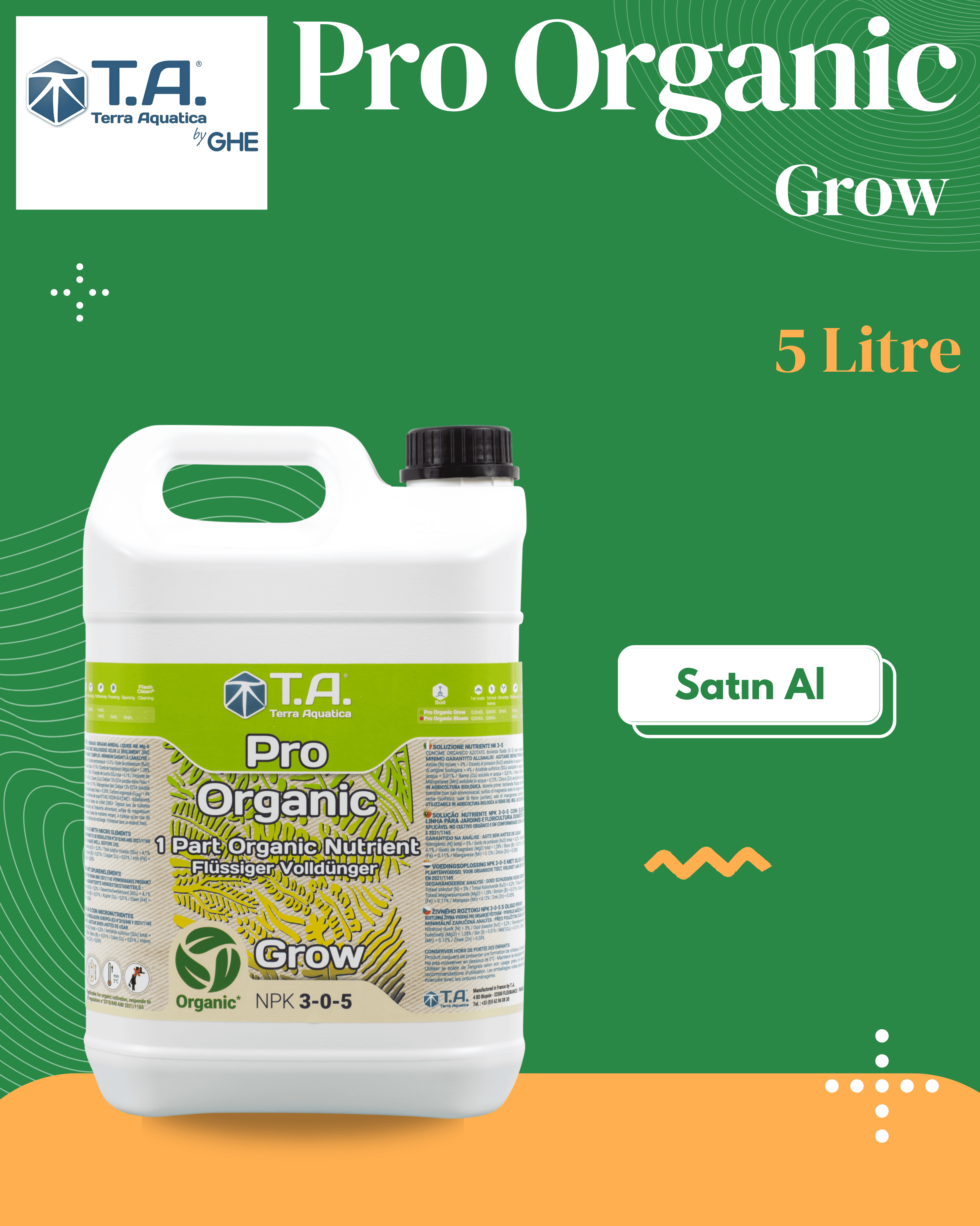 T.A (GHE) - Pro Organic Grow 5 Litre