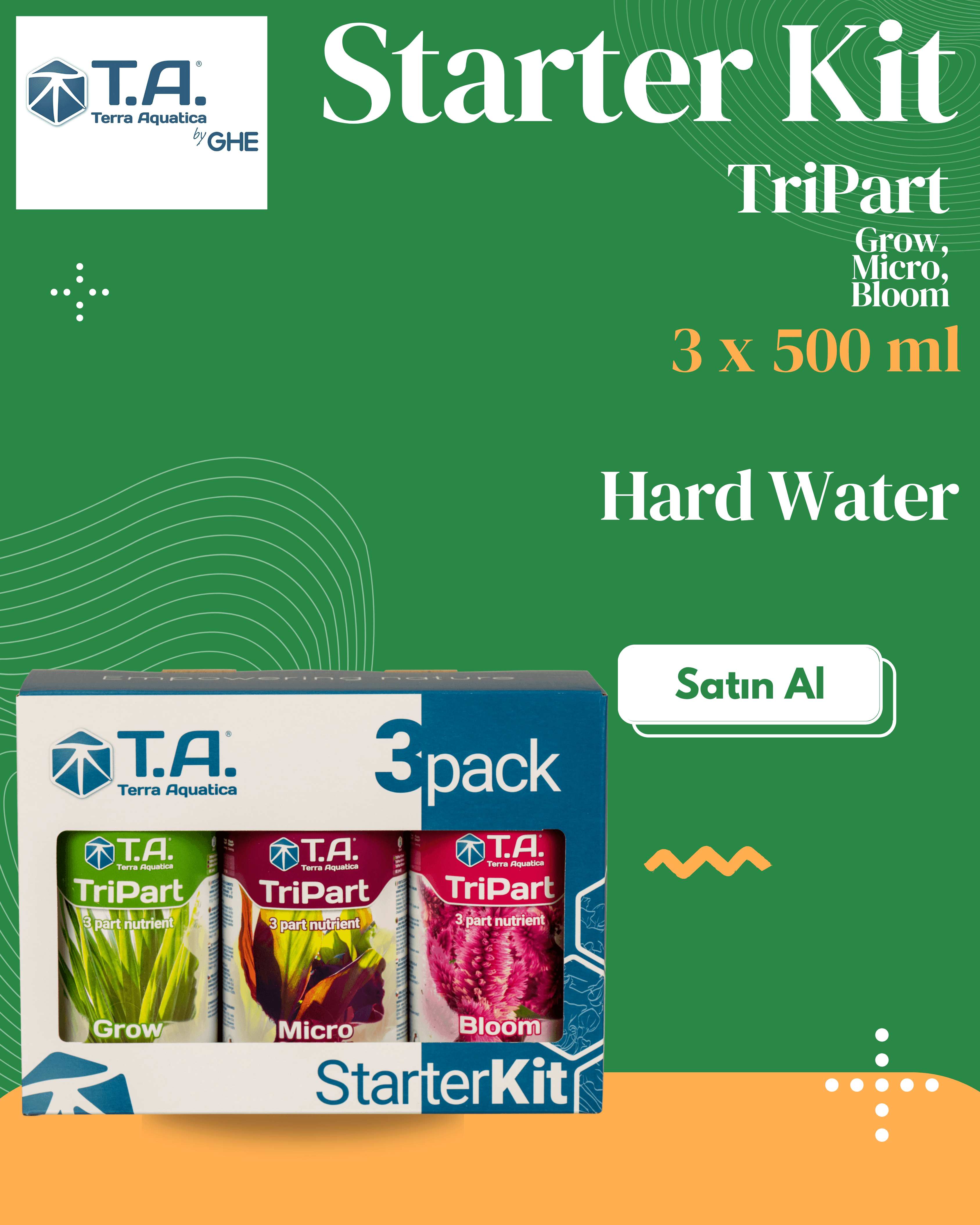 T.A (GHE) - TriPart Starter Pack Hard Water 3x500 mL