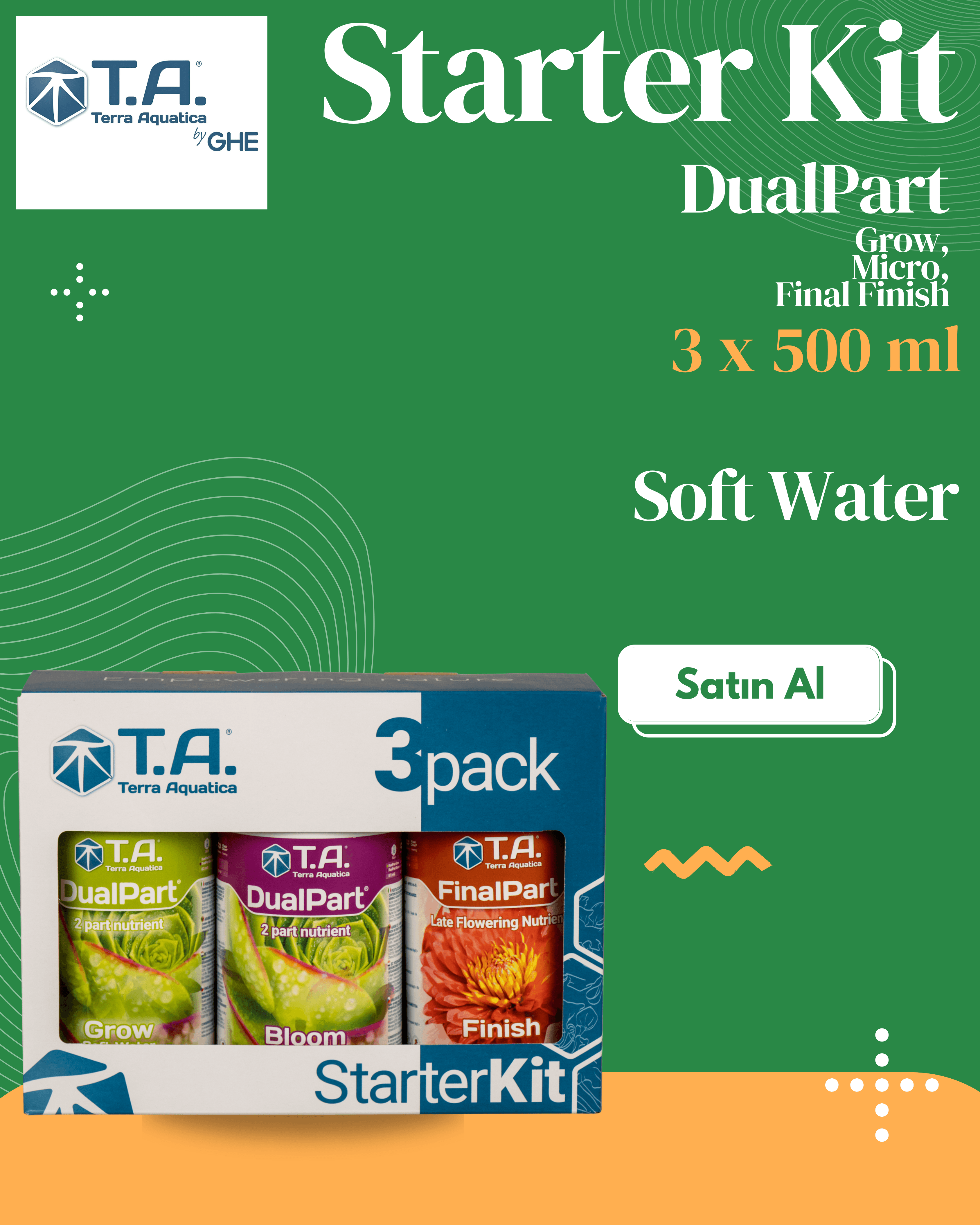 T.A (GHE) - Dualpart + Finish(Ripen) Soft Water Starter Kit 3x500 mL