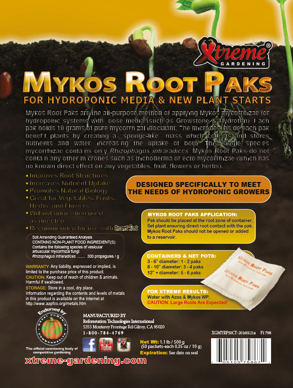 Mykos Root Paks Mycorrhizae (Mikoriza) 50 adet x 10 gr