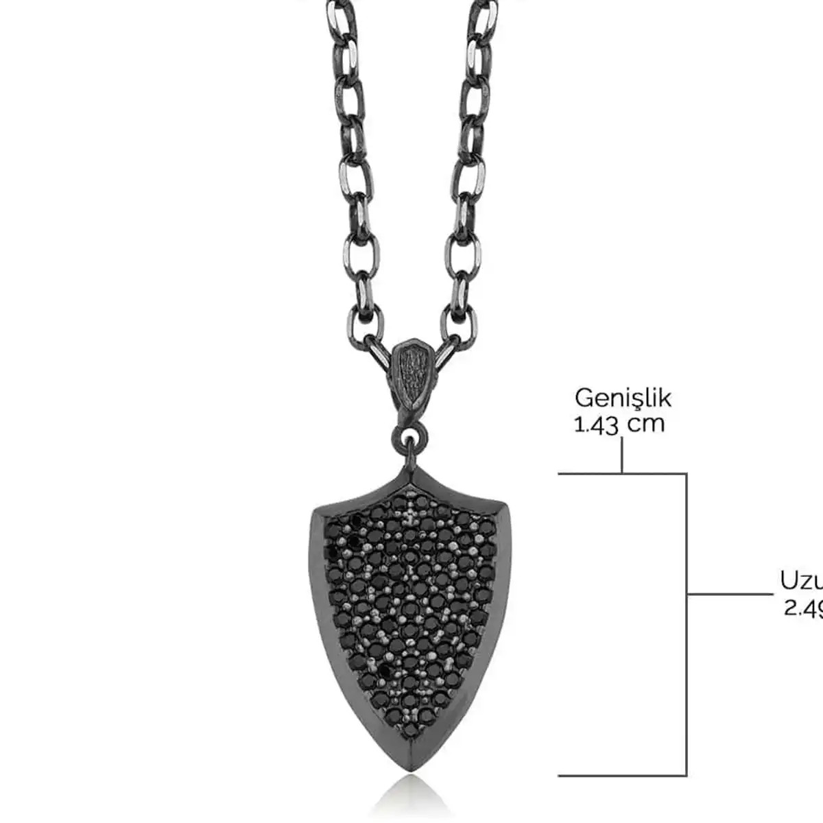 Silver Black Zirkon Arma Necklace