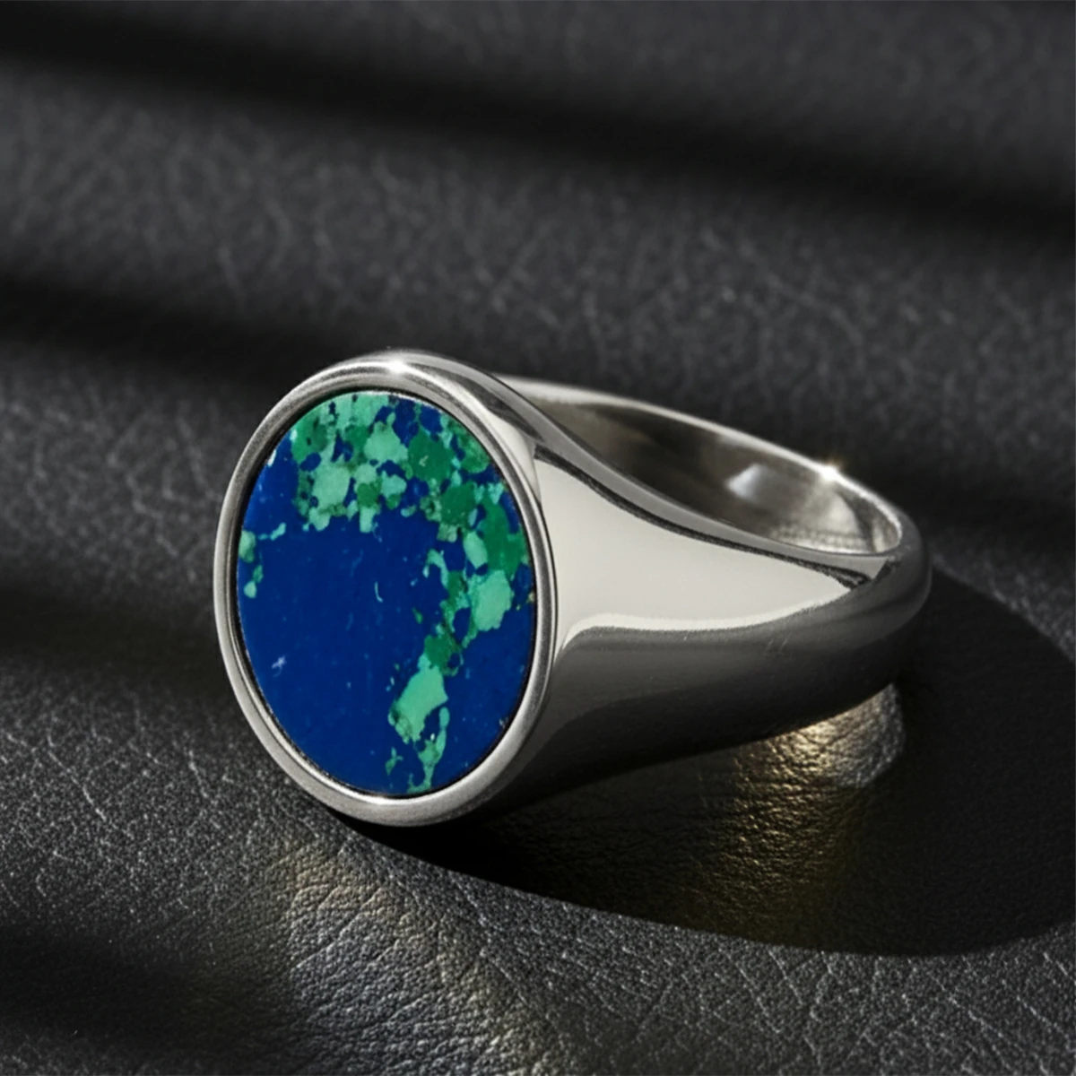 Gümüş  Azurit Taşlı Yüzük