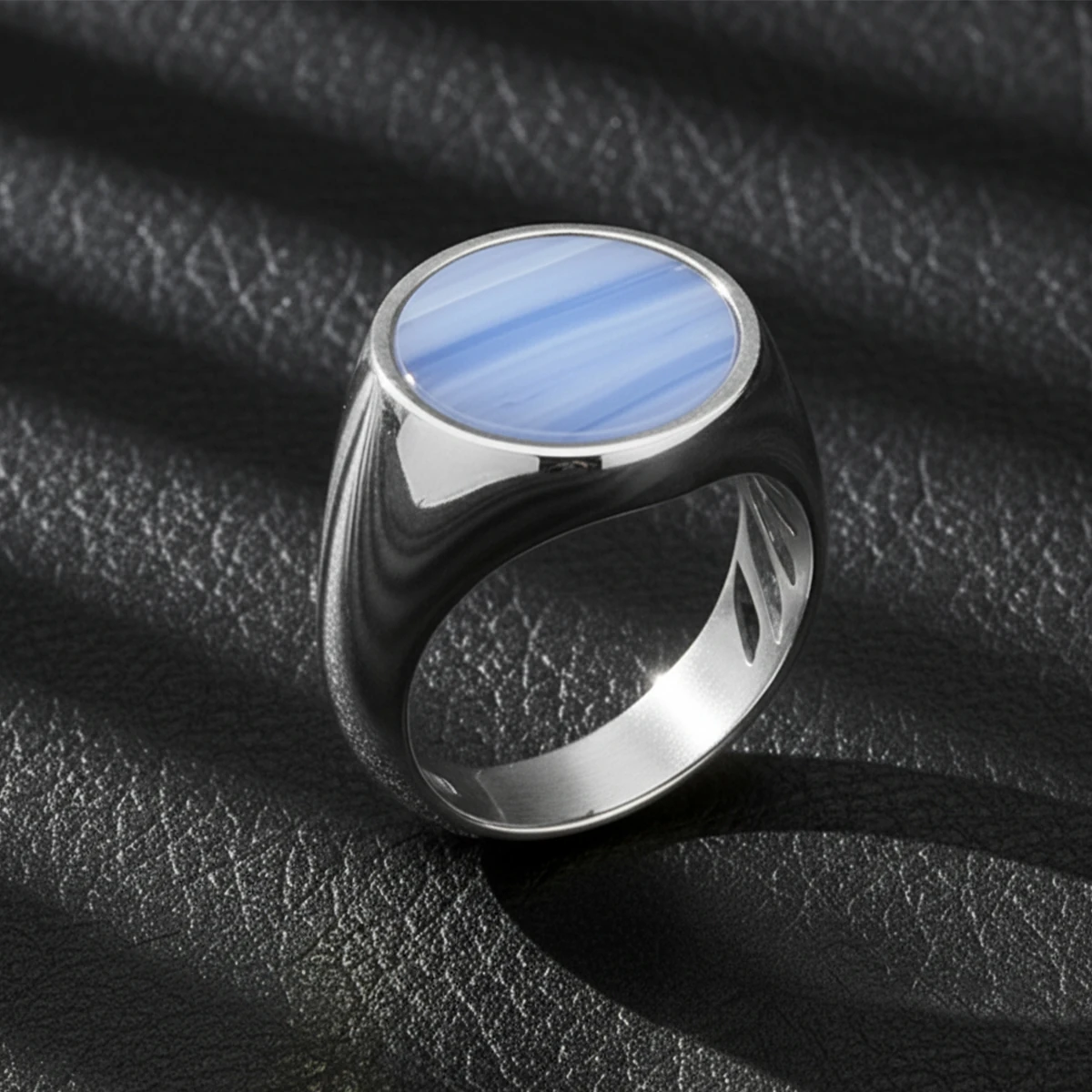 Gümüş Kalsedon Taşlı Yüzük