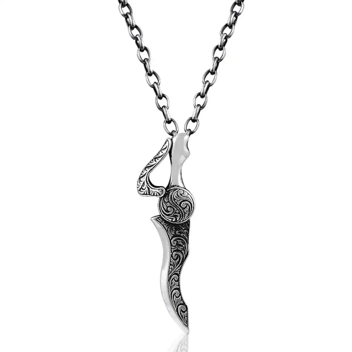 Silver Lombard Seax Necklace