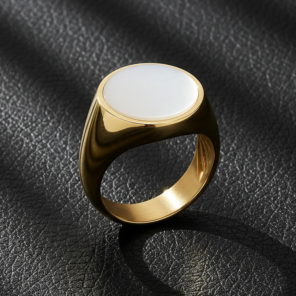 18K Altın Kaplama Sedef Taşlı Yüzük