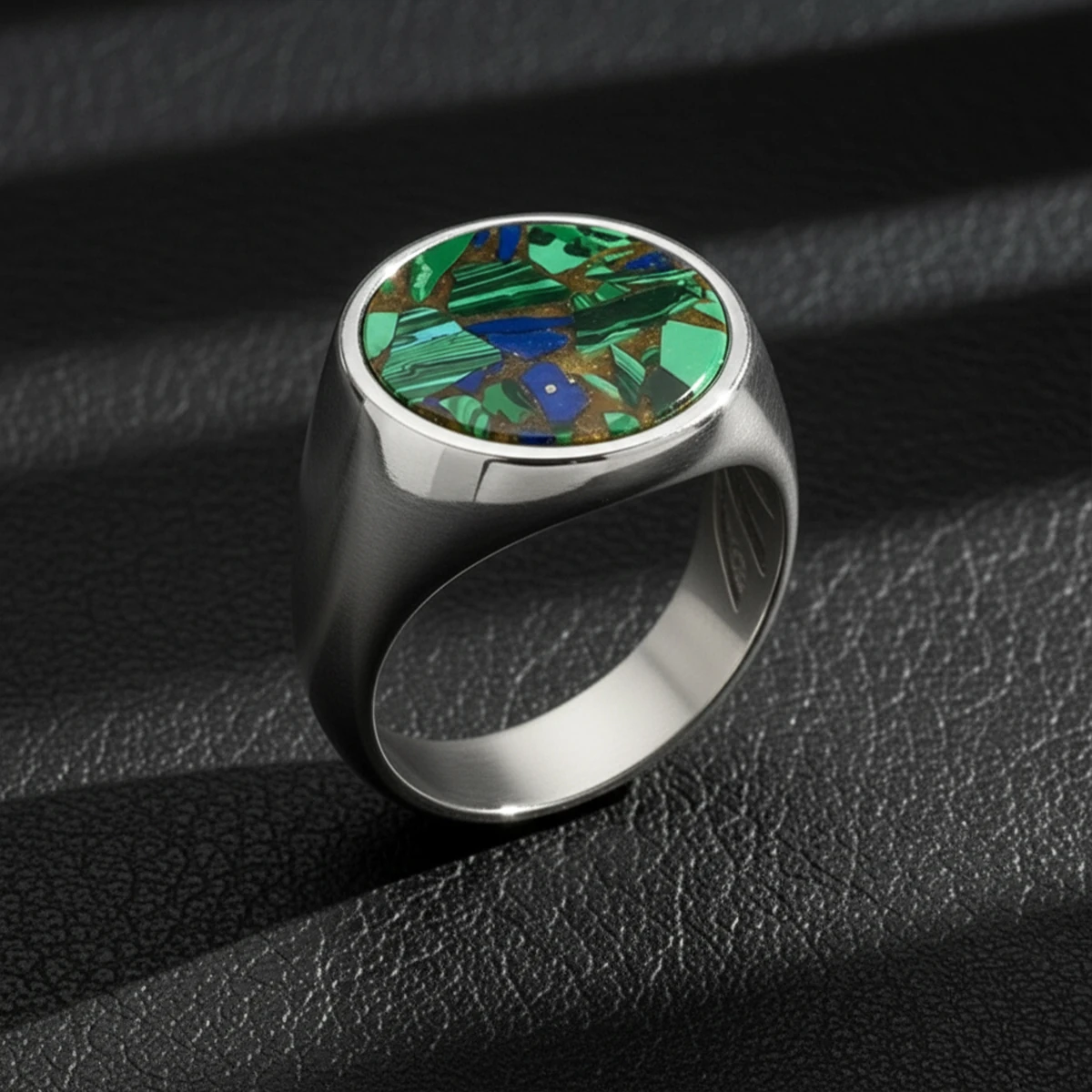 Gümüş Rodyum Kaplama Krizokol Taşlı Yüzük