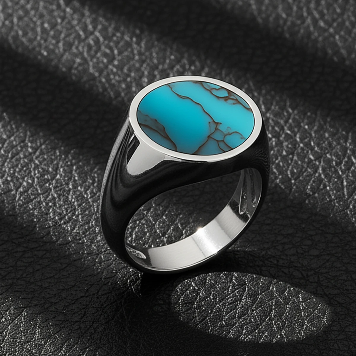 Gümüş Rodyum Kaplama Turkuaz Taşlı Yüzük