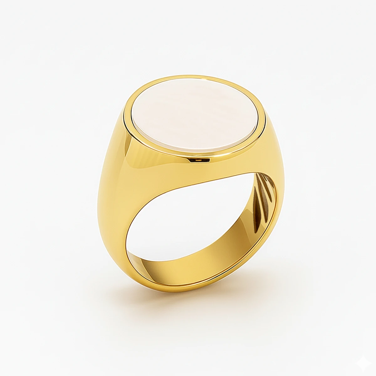 18K Altın Kaplama Sedef Taşlı Yüzük