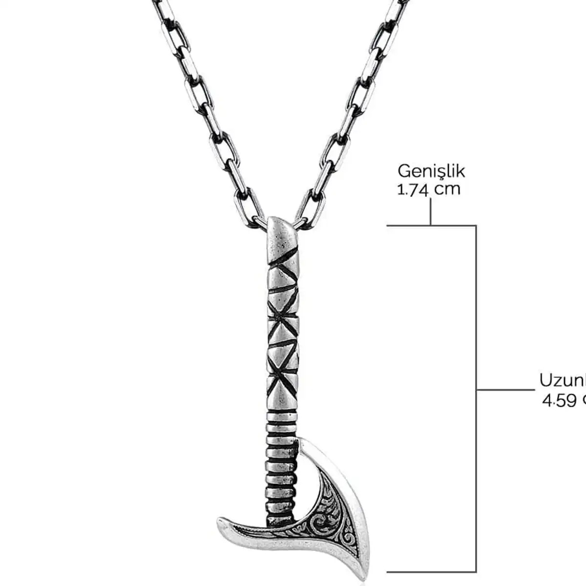 Silver Leviathan Axe Necklace