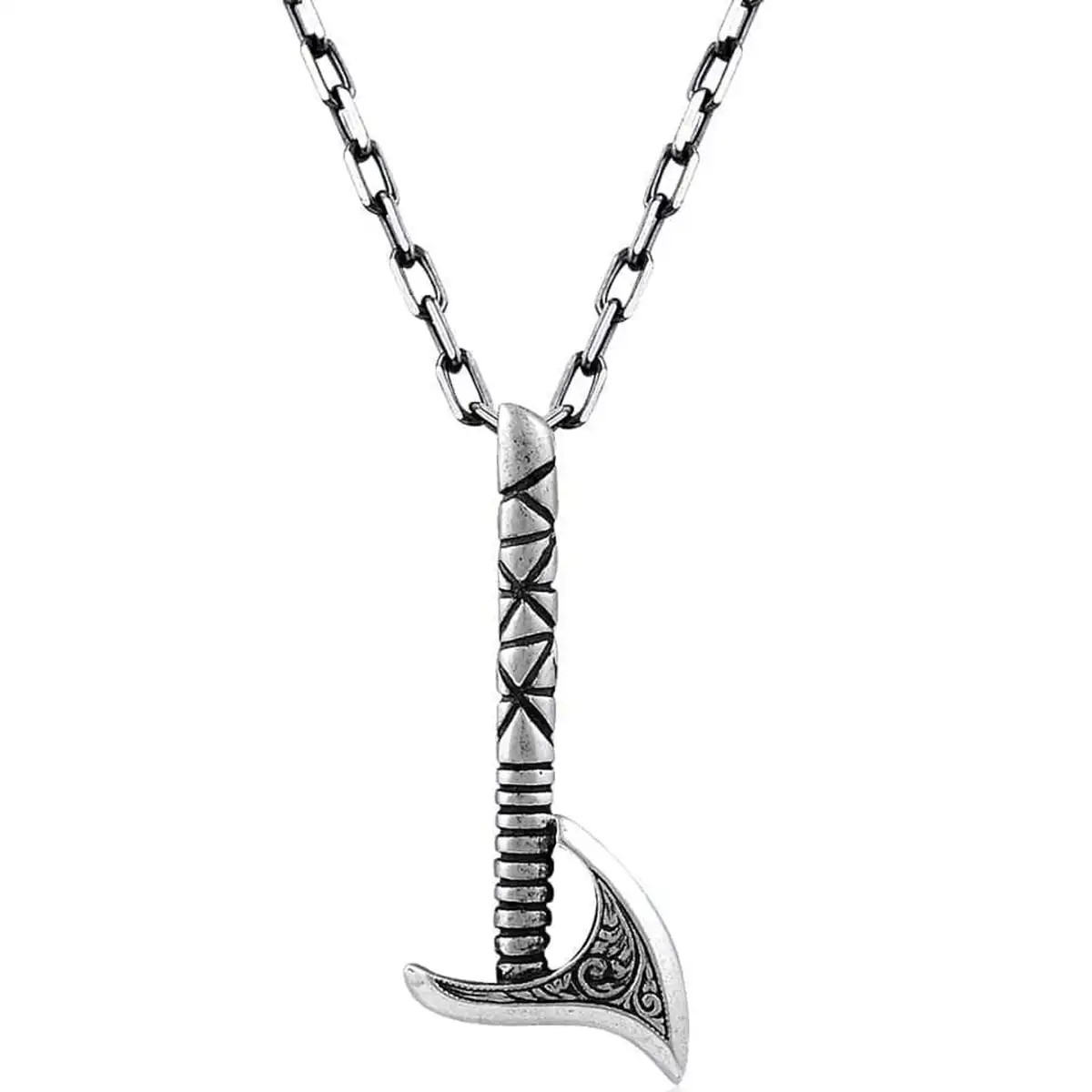 Silver Leviathan Axe Necklace