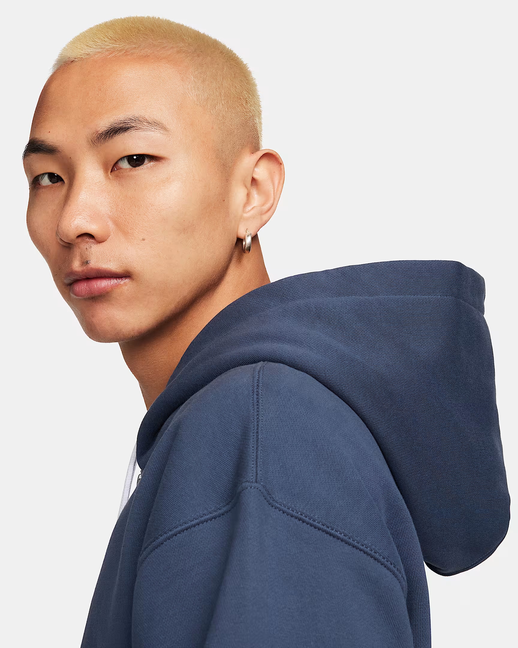 Solo Swoosh Full Zip Hoodie - Koyu Lacivert