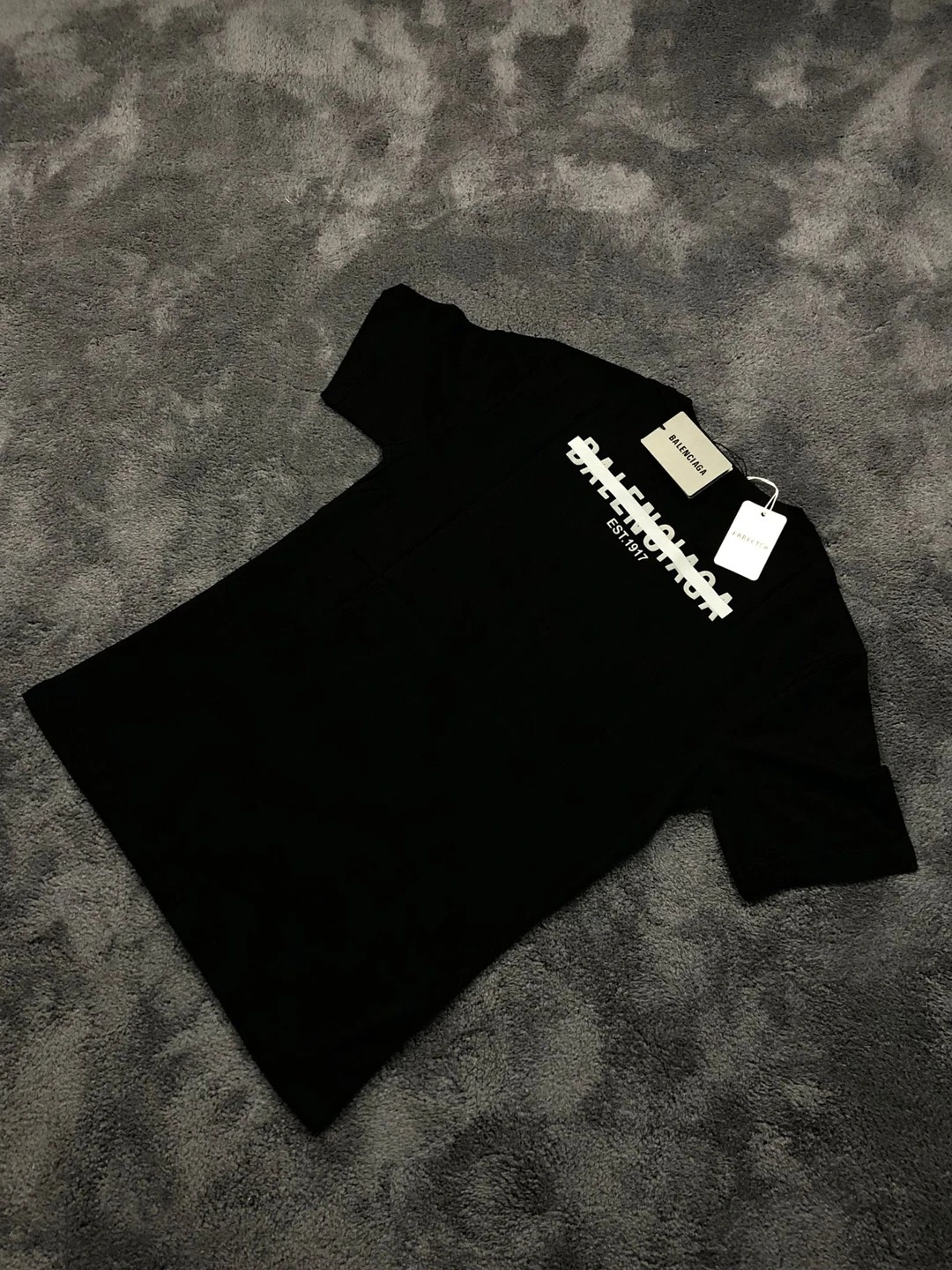 Balenciaga Text Logo Tee - Siyah