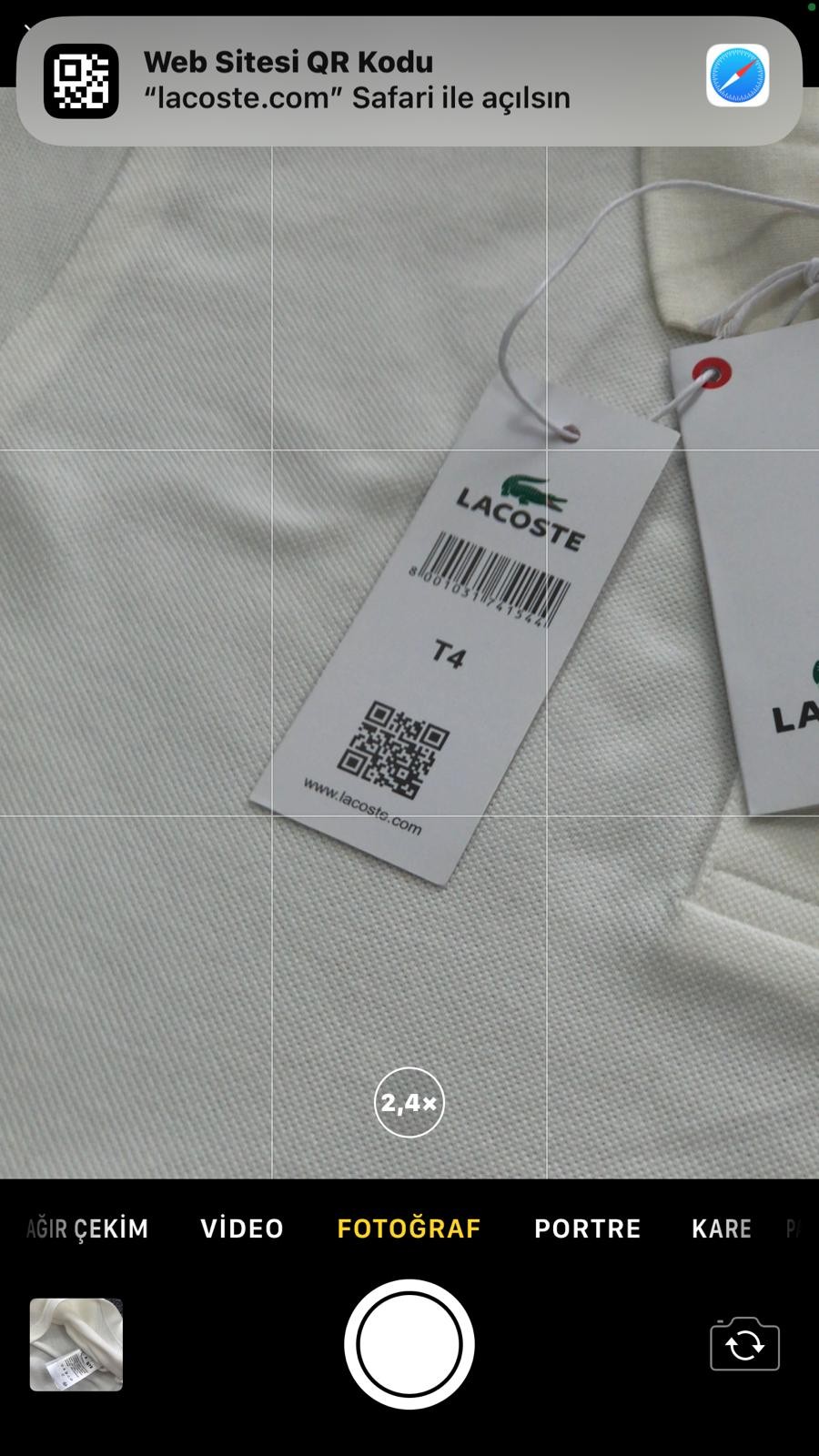 Lacoste Polo Yaka Tişört - Beyaz