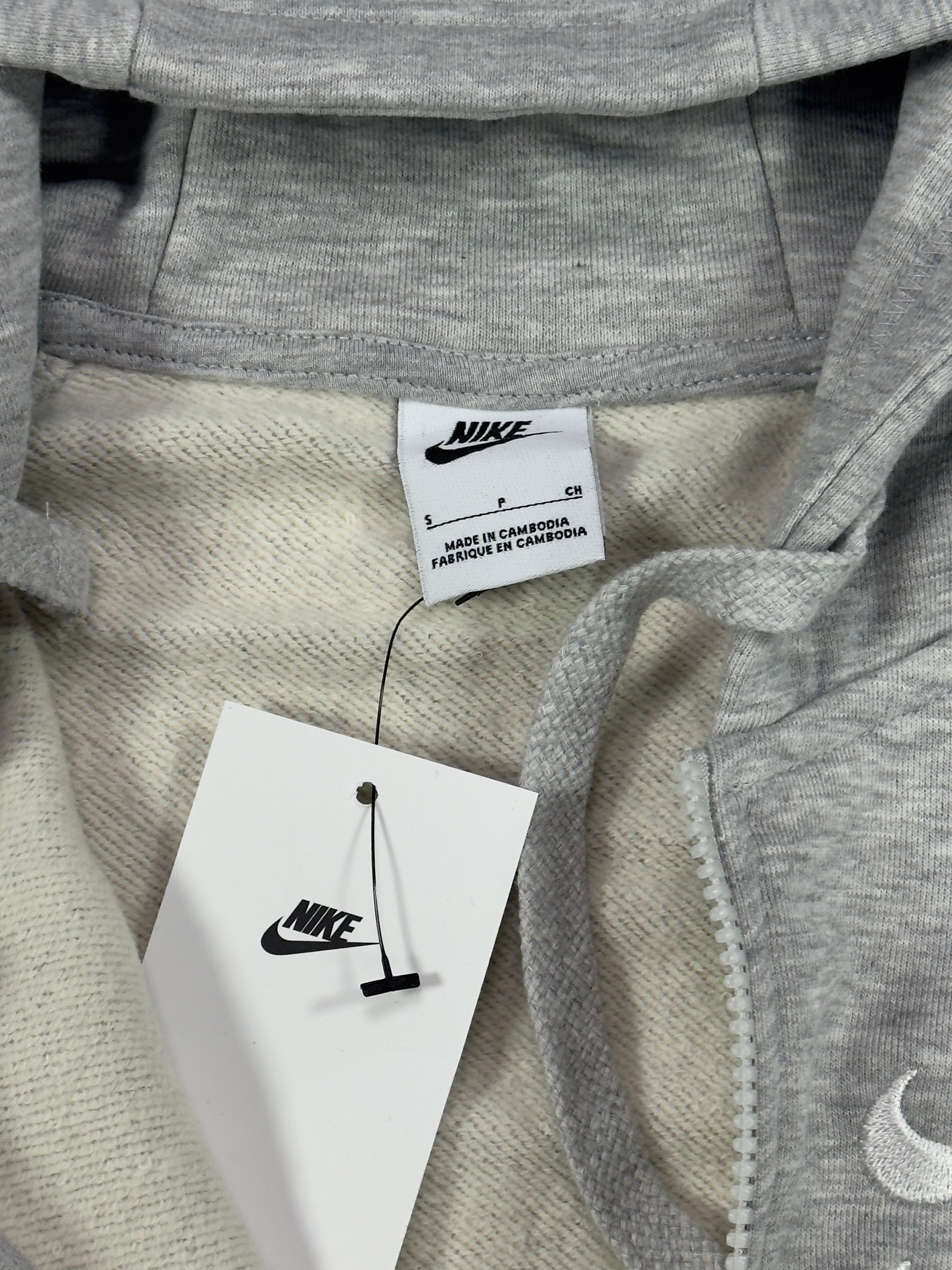 Nike Double Swoosh Full Zip Hoodie - Gri