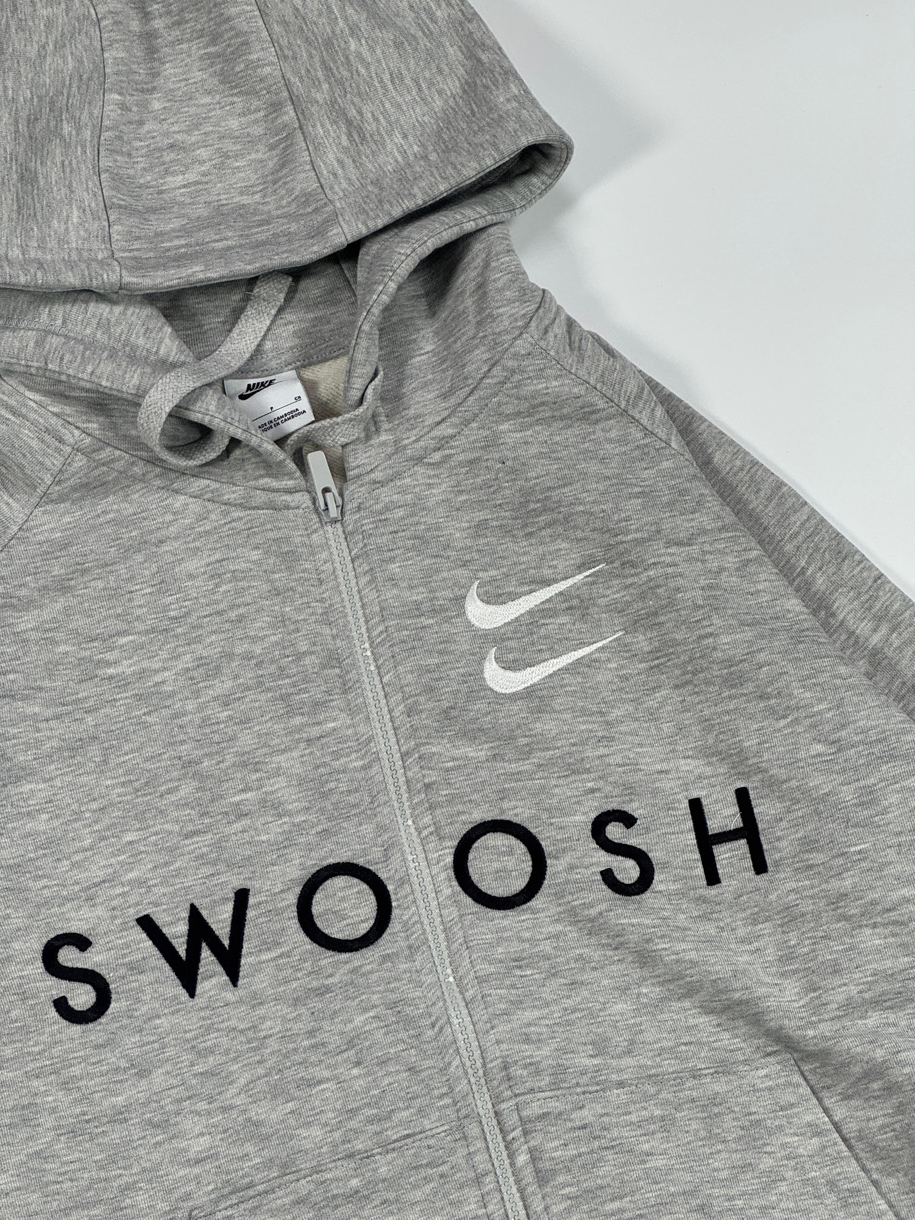 Nike Double Swoosh Full Zip Hoodie - Gri