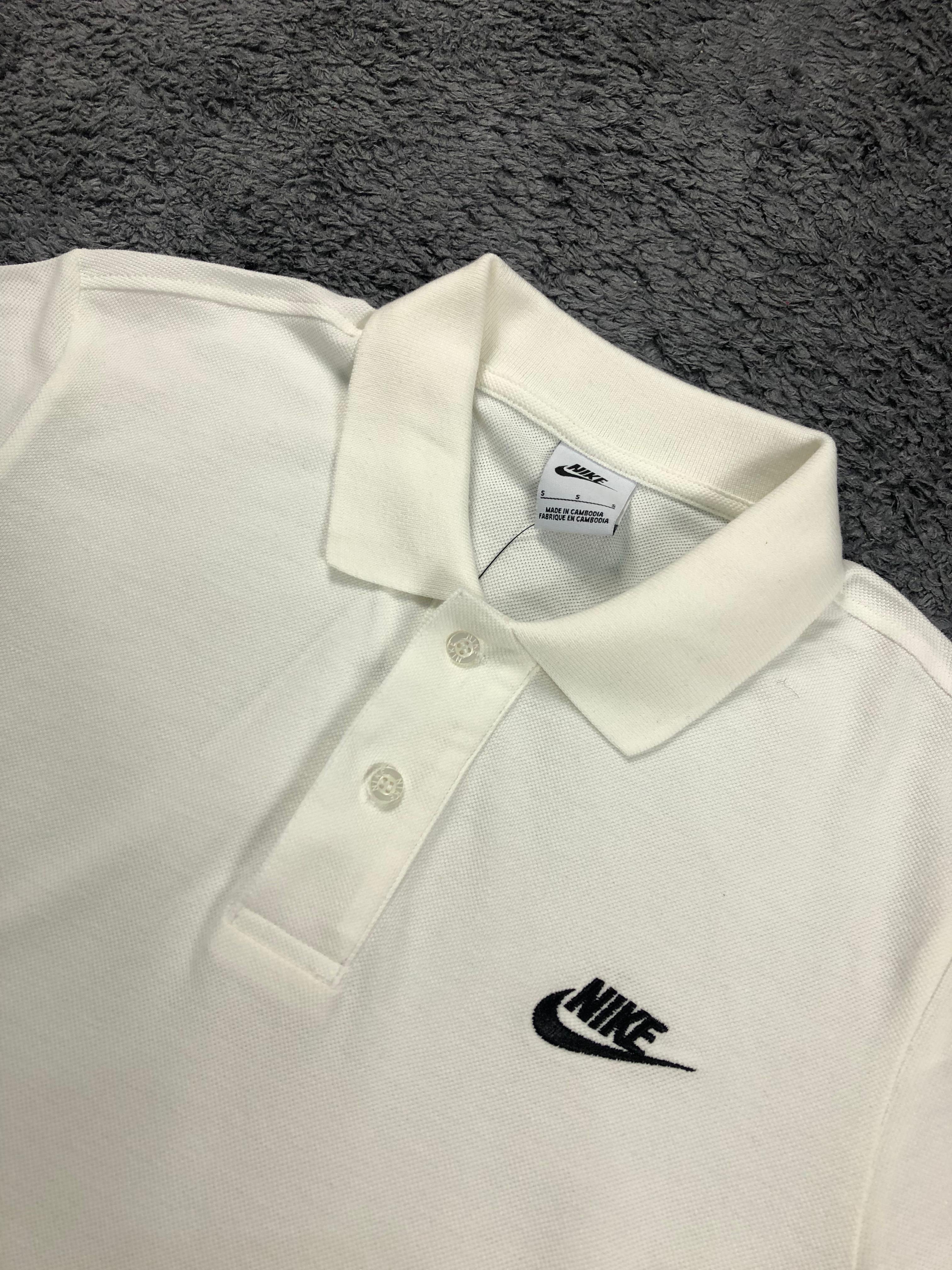 Nike Club Fleece Polo Yaka Tişört - Beyaz