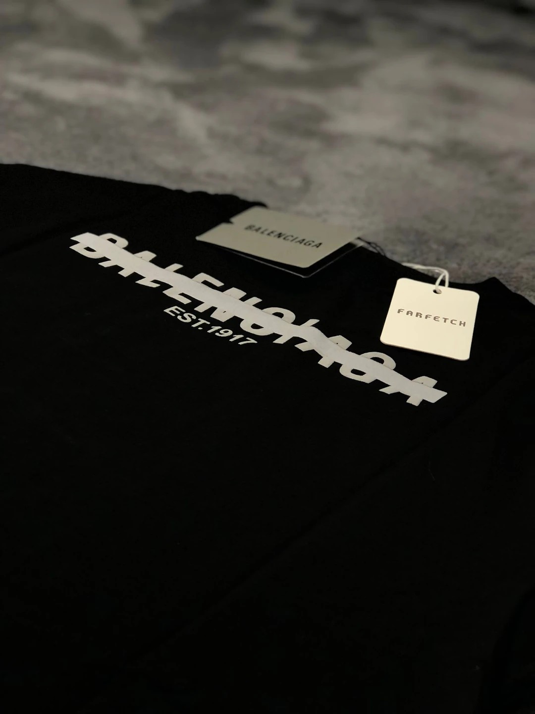 Balenciaga Text Logo Tee - Siyah