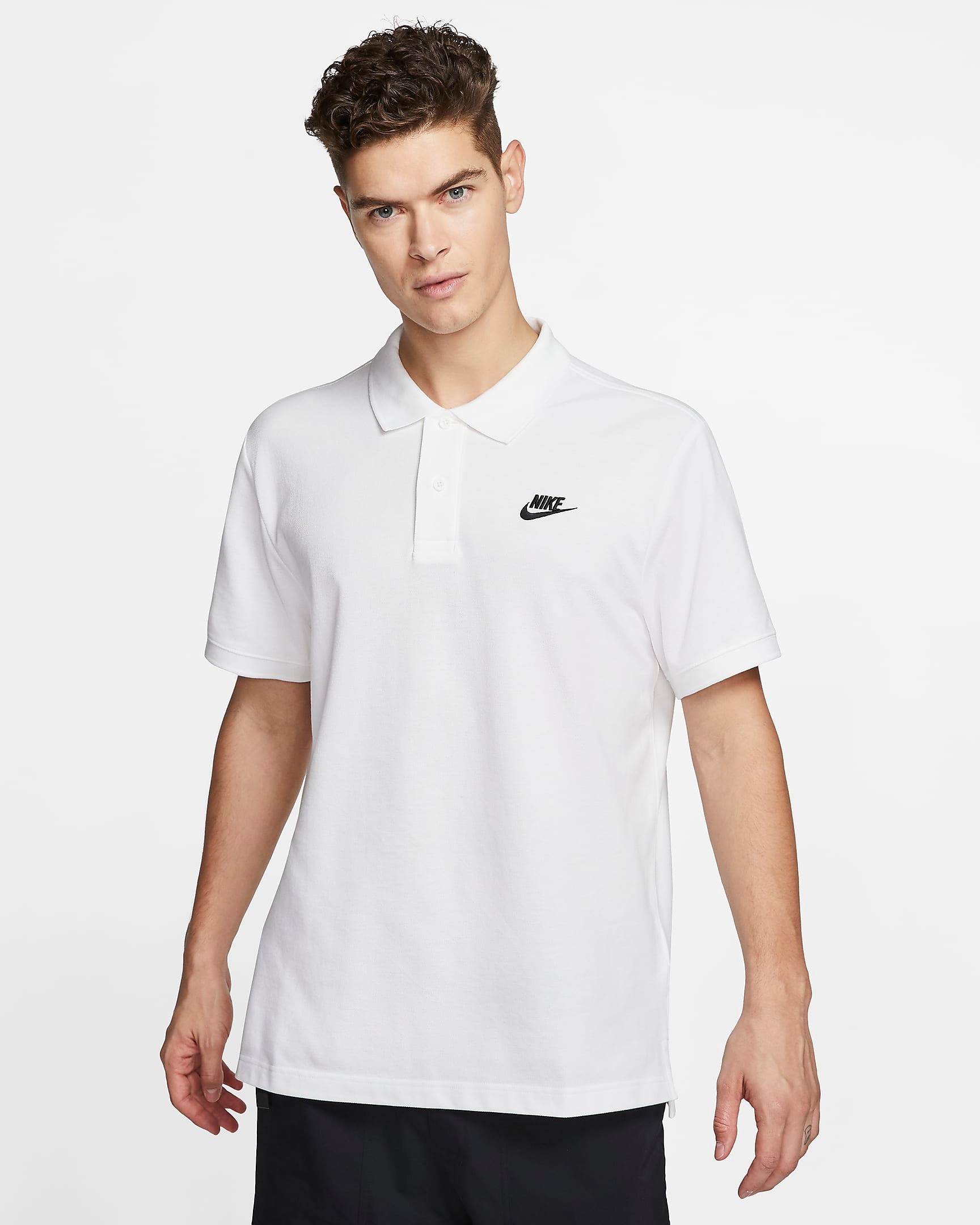 Nike Club Fleece Polo Yaka Tişört - Beyaz