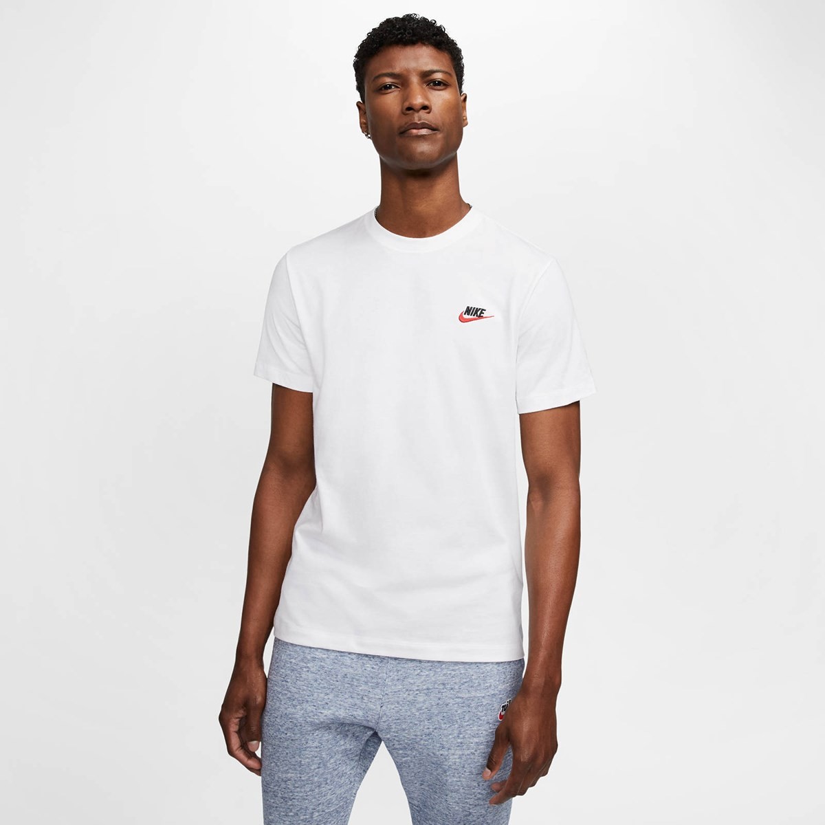 İthal Nike Club Fleece Tee - Kırmızı Swoosh