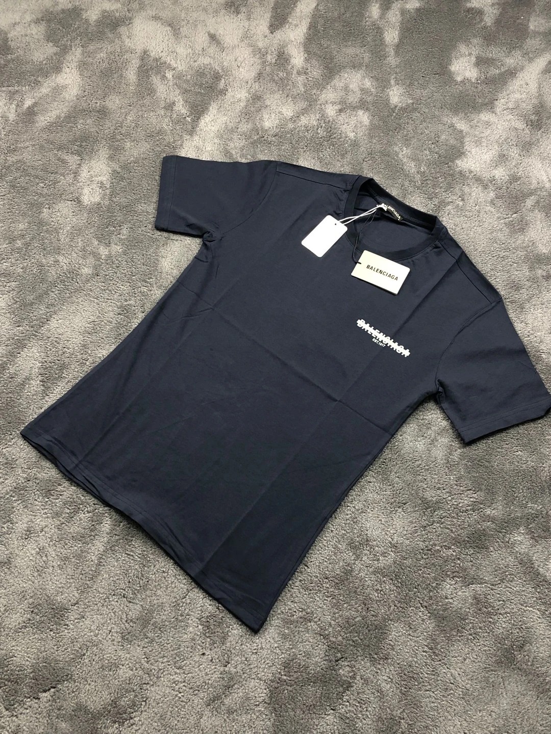 Balenciaga Text Logo Tee - Lacivert