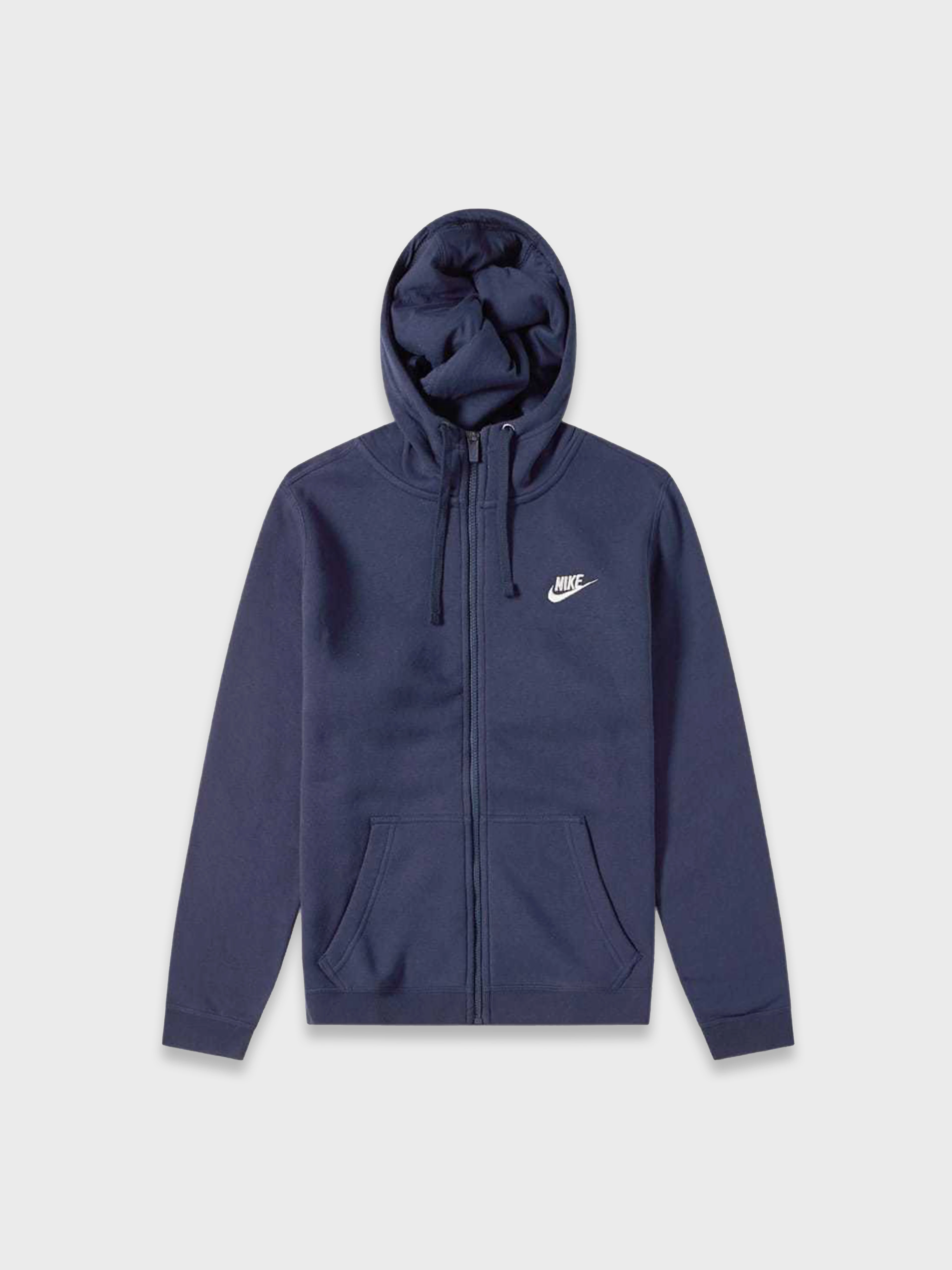 Nike Club Fleece Full Zip Hoodie - Koyu Lacivert