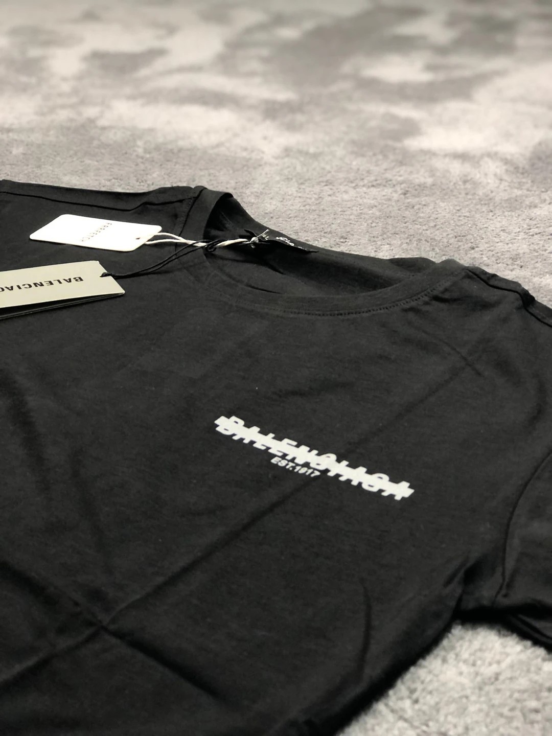 Balenciaga Text Logo Tee - Siyah