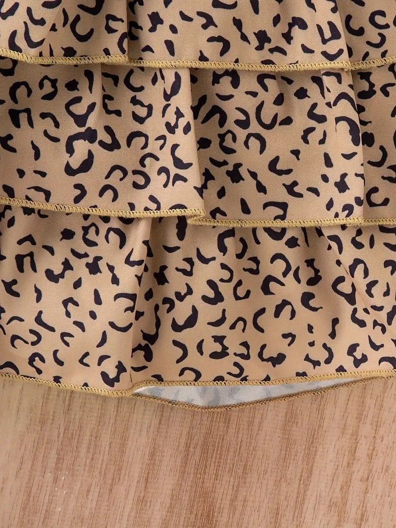 Leopar Desenli Şık Kız Çocuk Takımı
