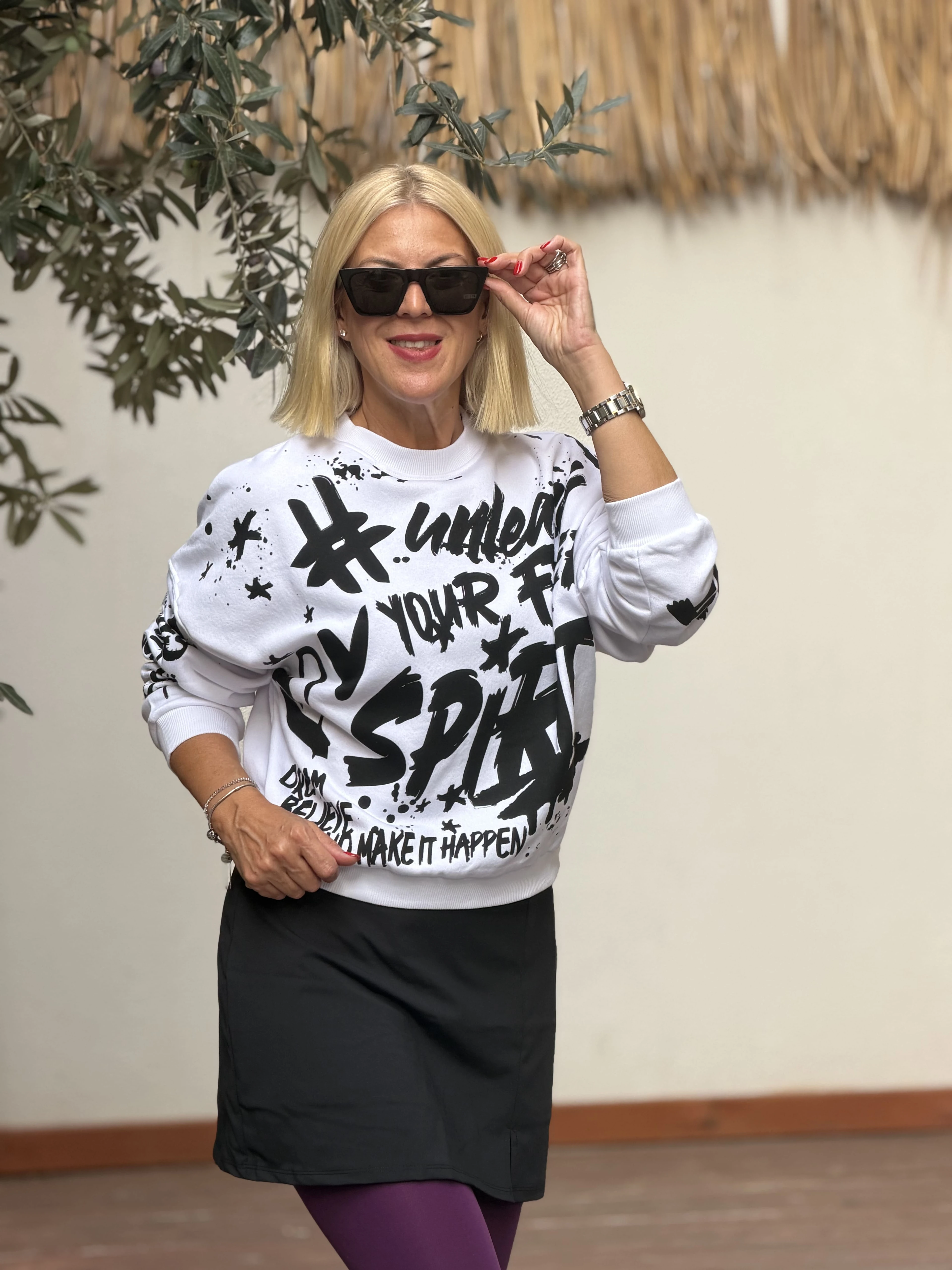 Pop Art Sweat - BEYAZ