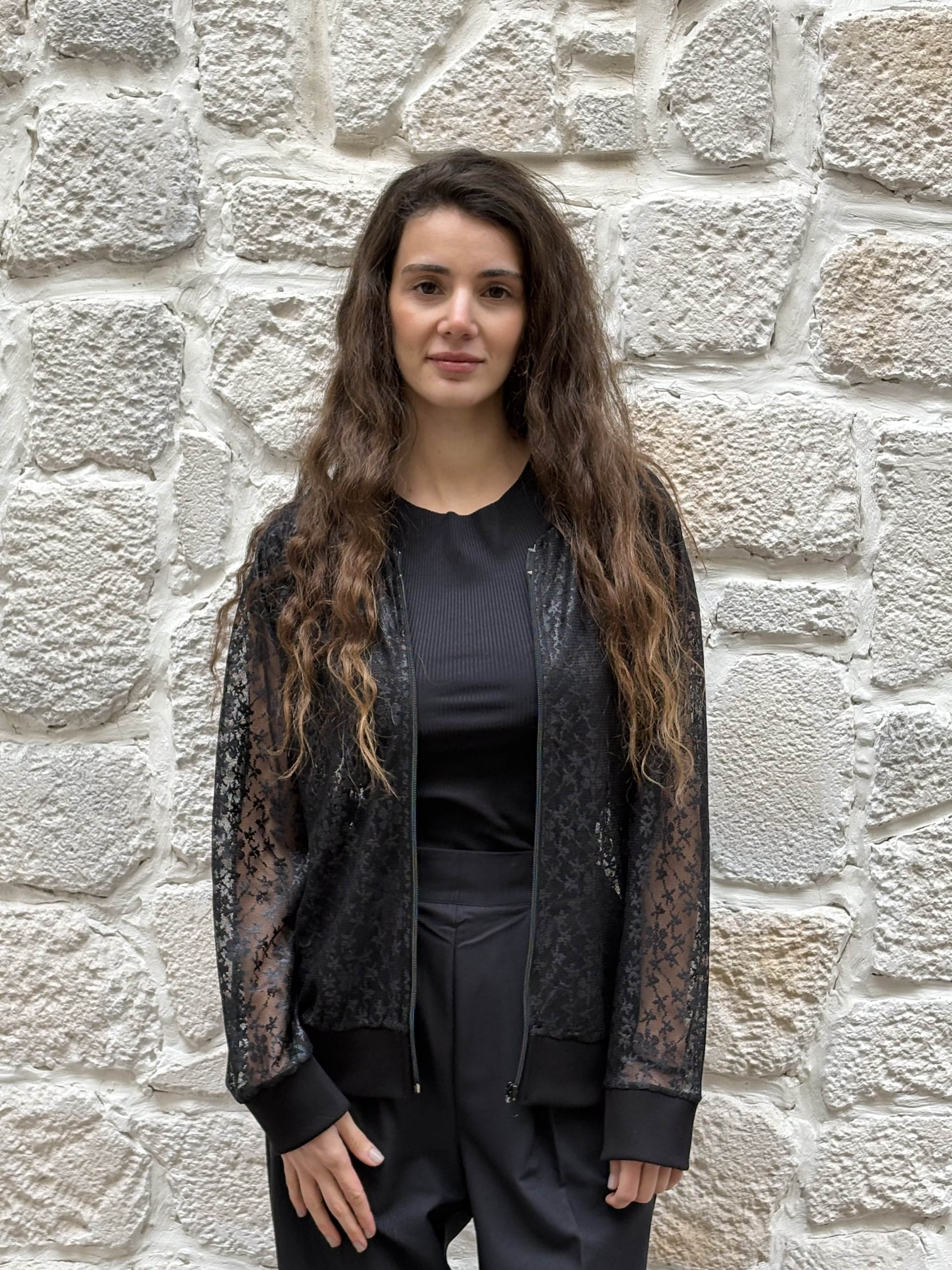 Dantel Çiçek Bomber Ceket